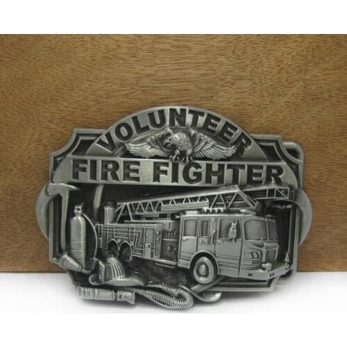 Buckle Club wholesale zinc alloy retro volunteer fire fighter jeans gift cowboy belt buckle FP-02720-1 with 4cm width loop