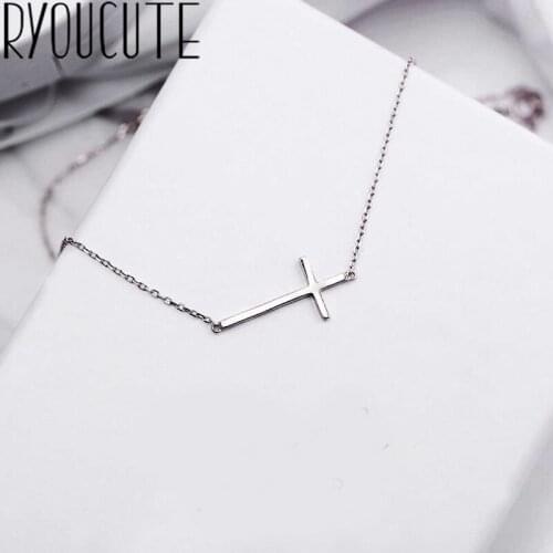 Punk Vintage Silver Color Cross Necklaces Pendants For Women Gifts Statement Necklaces Colar 2019