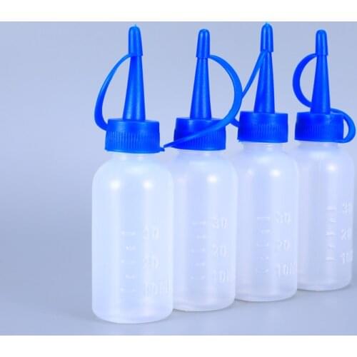 100PCS of 30ML Plastic Squeeze Applicator Measuring Bottles Empty Scale container for liquid hairdressing Glue bottle
