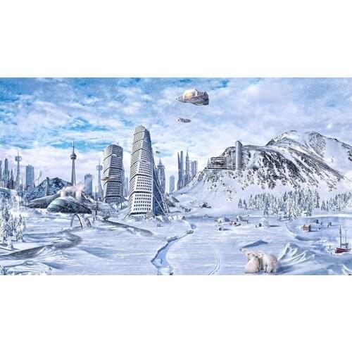 Full Round drill 5D DIY Diamond embroidery Landscape Ice Building Diamond Painting Cross Stitch Rhinestone Mosaic decoration