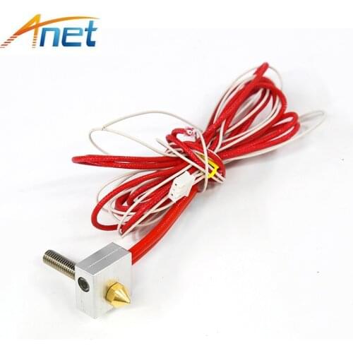 DIY Hot End Kit 0.4mm Nozzle 30mm Extruder Throat 12V 40W Heater Thermistor Aluminum Heater Block For Anet A2 A8 3D Printer
