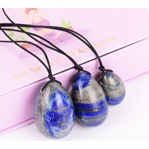 Kegel Exercise Tools 3 pcs /Set Natural Lapis Lazuli Yoni Egg Crystal Quartz Massage Ball Pelvic Floor Muscle Vagina Health Care