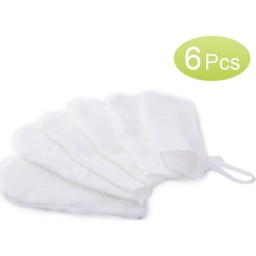 HOT 6Pcs Baby Cleaning Finger Brush Finger-cot Gauze Cotton Cleaning Brushes Soft Gauze Clean Oral Finger Toothbrush Mouth Wipes