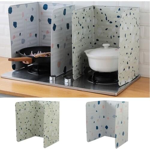 Folding Aluminum Foil Oil Baffle Plate Kitchen Gas Stove Cooking Oil Splash Baffle Thick Aluminum Film Oil Insulation Separator
