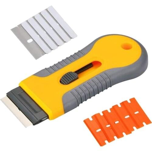 Razor Scraper Tool Car Window Glass Vinly Film Sticker Tint Installation Glue Cleaner Phone Tablet Sreen Squeegee with Blade