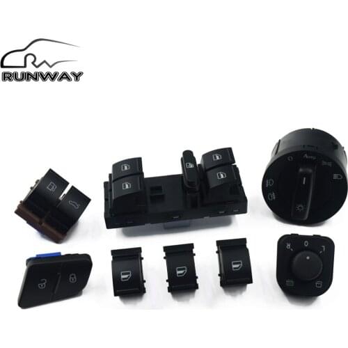 Fuel Tank Door Power Mirror Headlight Window Control Trunk Switch For Volkswagen VW Passat B6 CC 8PCS 1K0 941 431AS 3C0962125B