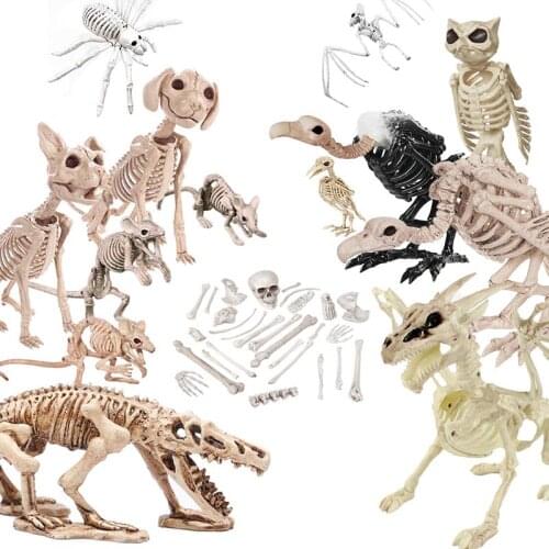 Halloween Decoration Bone Props Animals Skeleton Ornaments Bat Spider Dragon Bird Bones Halloween Horror Home Party Decoration