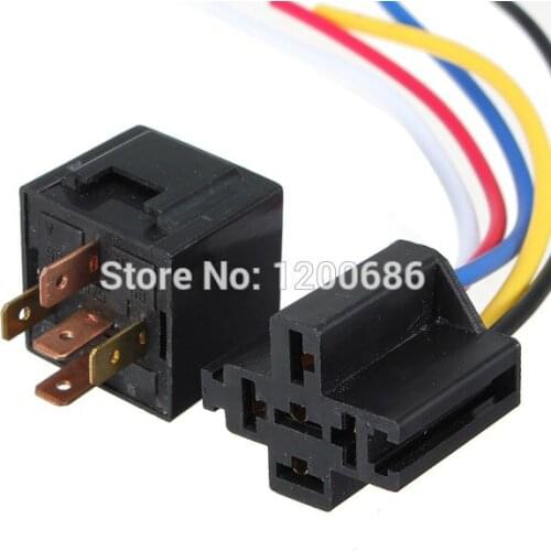 UPS TO Canada DC 12V 40A AMP Relay Socket SPDT 5 Pin 5 Wire For Auto Car Truck Accessories