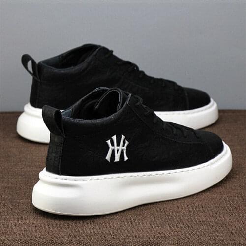 High-quality brand-name white black sports shoes mens shoes spring and autumn increased light and breathable mens casual shoes
