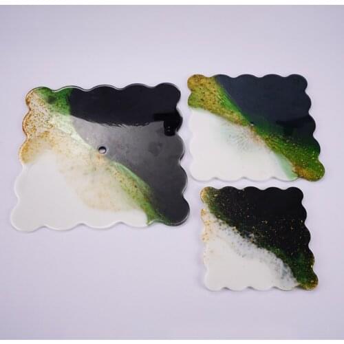 Dried Flower Silicone Molds Handmade DIY Resin Jewelry Three-tier Irregular Fruit Plate Cup Mat Epoxy Resin Coaster Plate Mould