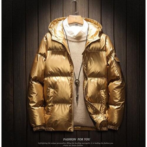 ZITY 2020 Women 'S And Men Down Jacket Winter Glossy Silver /Black /Gold /Blue Plus Size Hooded Parka Outwear Down Padded Coats