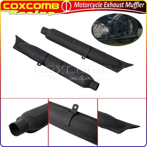 1Pair Motorcycle Black Fish Tail Exhaust Muffler Pipe 24HP 32HP Engine Part Case For BMW K750 M1 M72 R71 R12 CJ Dnepr MT12