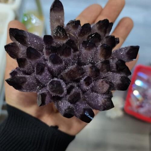 1pc Green Ghost Phantom Quartz Crystal Cluster violet rock stones and crystals mineral reiki Healing Specimen synthetic quartz