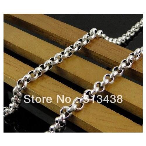 10pcs lot fashion mens Stainless Steel 6mm round LOLO chain necelace,19.6'' ,great birthday gift,free shipping