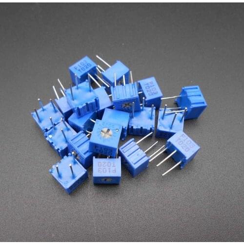 20Pcs 3362 3362P Variable Trimmer Preset Connector 100R 200R 500R 1K 2K 5K 10K 20K 50K 100K 200K 500K 1M 3362P-103 3362P-502 102