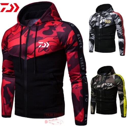 2021 DAIWA Camouflage Fishing Clothes Mens Autumn Winter OutdoorZipper Sports Breathable Hiking Camping Riding Fishing Jacket