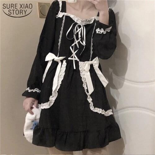 2021 Lolita Gothic Dress Girl Patchwork Vintage fashion Dress Japan Style Kawaii Clothes Party Dresses for Women 13260