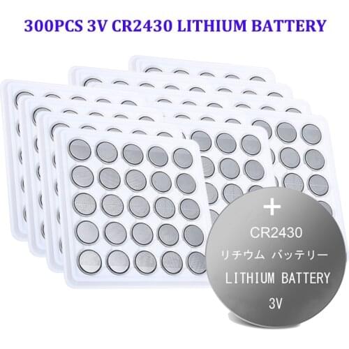 300pcs CR2430 BR2430 DL2430 3V Coin Cell Battery Lithium Batteries Button For Remote Control LED tea light vibes Calculators Car