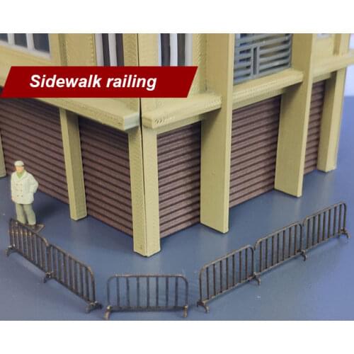 4pcs 1/87 Sidewalk Fence Scene Matching Toy Building Model Train Ho Scale Accessories