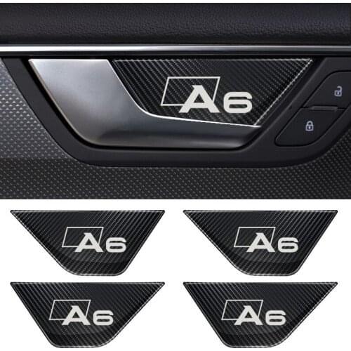 4pcs stainless steel inside door bowl Stickers For AUDI S line A6 A6L 2019-2021 Car stickers Car Accessories