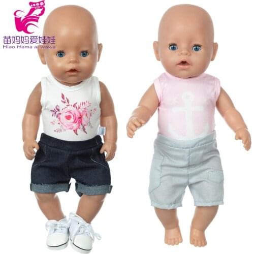 40cm Baby Dolls Summer Clothes T-Shirt For 18 Inch Doll Clothes Toys Outwear Children Gift