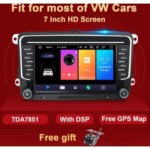 2 Din Android Car Radio GPS For Volkswagen VW Passat Polo GOLF 5 6 Touran Jetta Tiguan Magotan Sharan Seat Multimedia Navigation