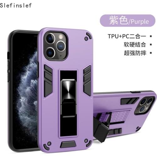 Magnetic Shockproof Armor Stand Holder Case For iPhone 12 11 Pro Max Mini XS X XR SE 2020 7 8 6S Plus Stand Holder Phone Covers