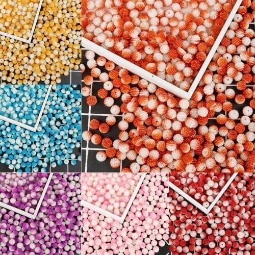 50pcs/lot 10mm Double Color Bayberry Beads Acrylic Round Imitation Pearl Beads Loose Beads For Jewelry Making DIY Accessories