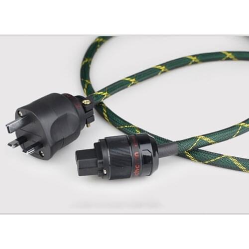 HIFI Gold Plated & Rhodium Plating UK Power Cable UK Mains Lead for AMP CD Player Audio & Hi-Fi Equipment