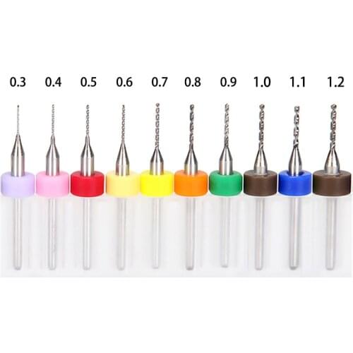 10PCS Mixed 0.1mm 0.2mm 0.3mm 0.4mm 0.5mm 0.6mm 0.8mm 1.0mm 3D Printer Nozzle Cleaning Drill Bits Kit fit MK7 MK8 Print Nozzle