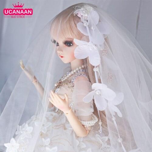 UCanaan 1/3 BJD Doll 18 Ball Joints Dolls Palace Style With Full Outfits Wedding Dress Wig Shoes Makeup 60CM SD Doll For Girls