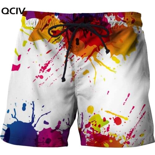 Summer new swimming shorts 3D artistic personality printing mens beach pants loose sports quick-drying swimming trunks