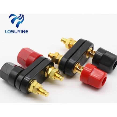 Top Selling Quality Banana plugs Couple Terminals Red Black Connector Amplifier Terminal Binding Post Banana Speaker Plug Jack