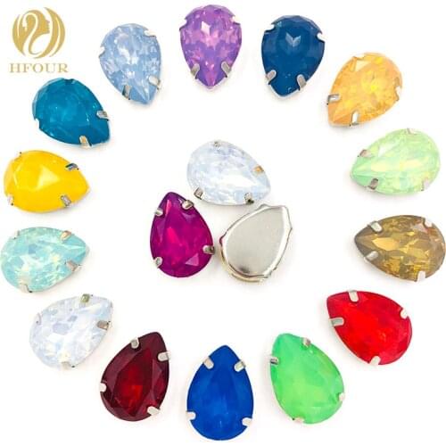 HOT sale Matt Teardrop resin flatback sew on rhinestones water drop shape wedding decoration Loose rhinestones DIY Accessories