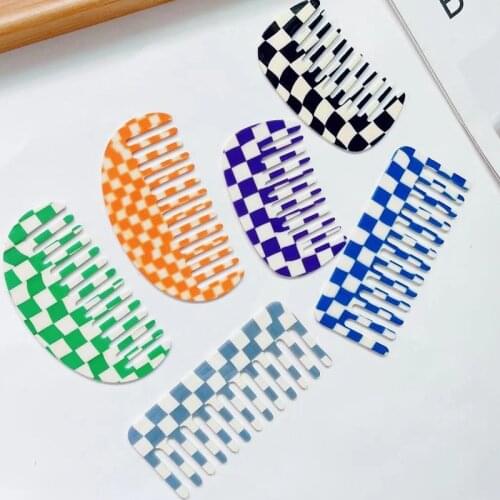Fashion Acetate Anti-static Hair Combs Comfortable Checkerboard Hairdressing Comb Hair Cutting Brush Hair Styling Tools