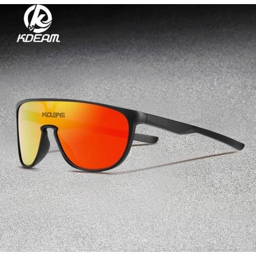 KDEAM Outdoor Sunglasses TR90 Lightweight Frame Flat Top Shades Men Sports Sunglass 100% UV400 Protection Lens Oculos de sol
