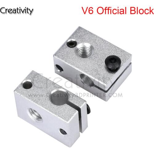 E3D V6 Heater Block Offical Aluminum Block With V6 Silicone Sock for V6 PT100 thermistor J-head 1.75/3.0mm 3D Printer parts