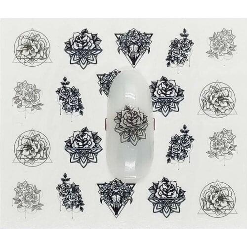 B23 Colorful Leaves Pattern Water Nail Decal and Sticker Simple Summer Slider for Manicure Nail Art Watermark Tips