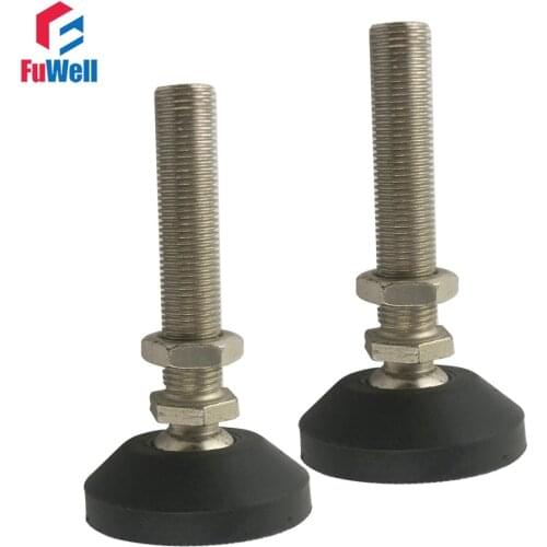 2pcs M12/M16 Thread Adjustable Foot Cups Reinforced Nylon Base 60mm Diameter Articulated Feet 50/80/100/150mm Leveling Foot