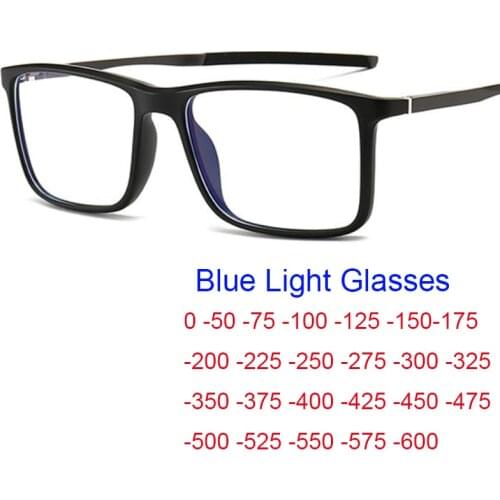 Men Myopia Blue Light Glasses Filter Computer Eyes Husband Prescription Short Sighted Eyeglasses Sleeping Better Vision Minus 1