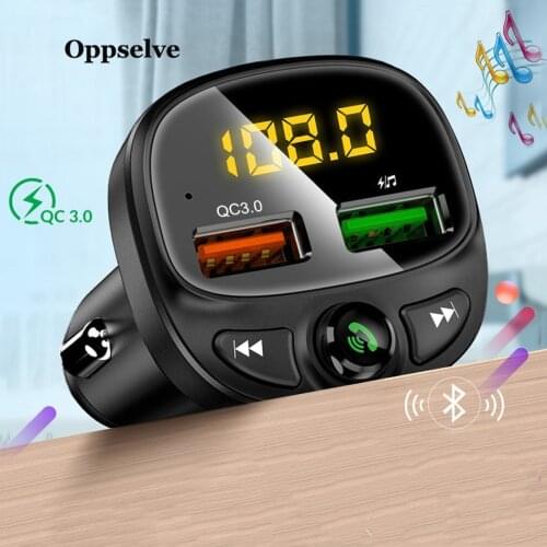 Car Bluetooth 5.0 FM Transmitter Wireless Handsfree Audio Receiver Auto MP3 Player FM Dual USB Fast Charger Car Accessories