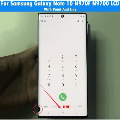 Original used Defect With point line For Samsung Galaxy Note10 LCD N970F N9700 note 10 lcd Display Touch Screen Digitizer