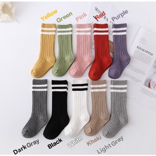 1-9 Years Kids Boys Toddlers Girls Socks Knee High Long Soft Cotton Baby Socks Stripped Children Socks School Clothes