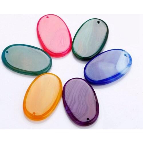 Natural stone necklace round pendant Popular lady sweater chain pendant Used for jewelry making DIY necklace accessories