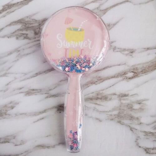 Lovely Shimmering Quicksand Powder Gasbag Comb Paillette Comb Hairdressing Massage Combs Cartoon Fruits Hair Brush