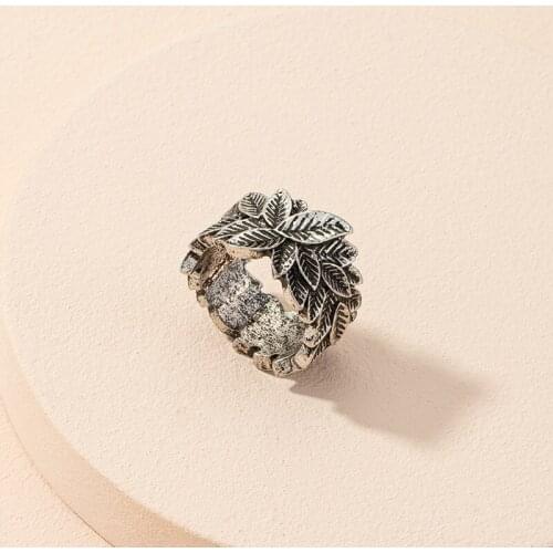 Retro Oxidized Silver Color Adjustable Rings For Women Anniversary Rings Bohemia Finger Ring Vintage Indian Tribal Jewelry Gift