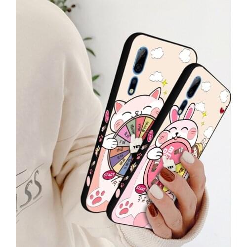 Luxury Roulette Silicone Case For ZTE Axon 10 Pro A2020 Cute Cat TPU Back Cover For Nubia Play Red Magic 6 Pro 5G