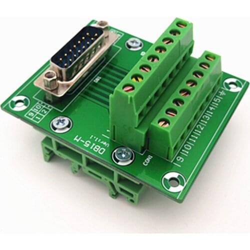D-SUB DB15 Male Header Breakout Board, Terminal Block, Connector