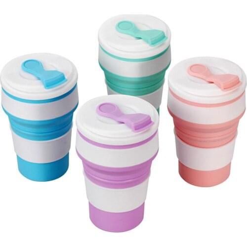 Folding Silicone Cup Telescopic Silicone Coffee Cup Food Grade Outdoor Travel Portable Water Cup Multifunction Collapsible Mug