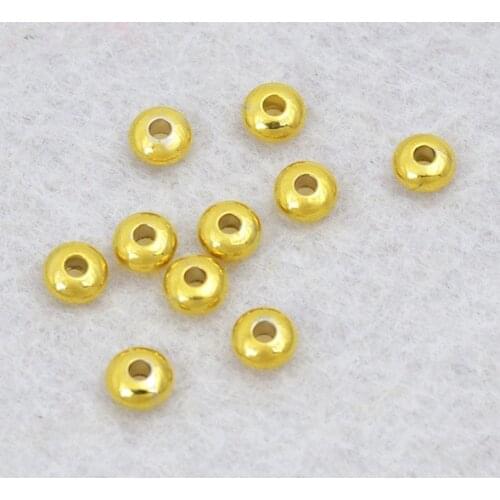 Color preserving!! real gold 6*3*2mm copper Smooth solid Spacer Beads, no fade bead